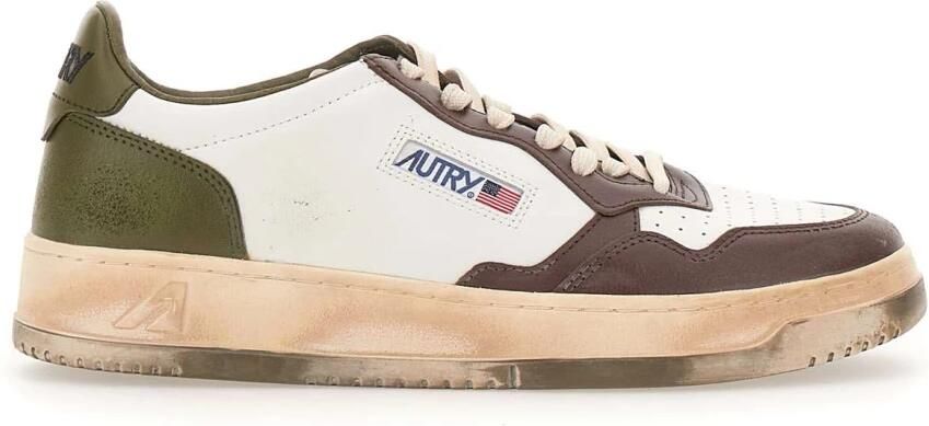 Autry Vintage Heren Sneakers Wit Bruin Groen
