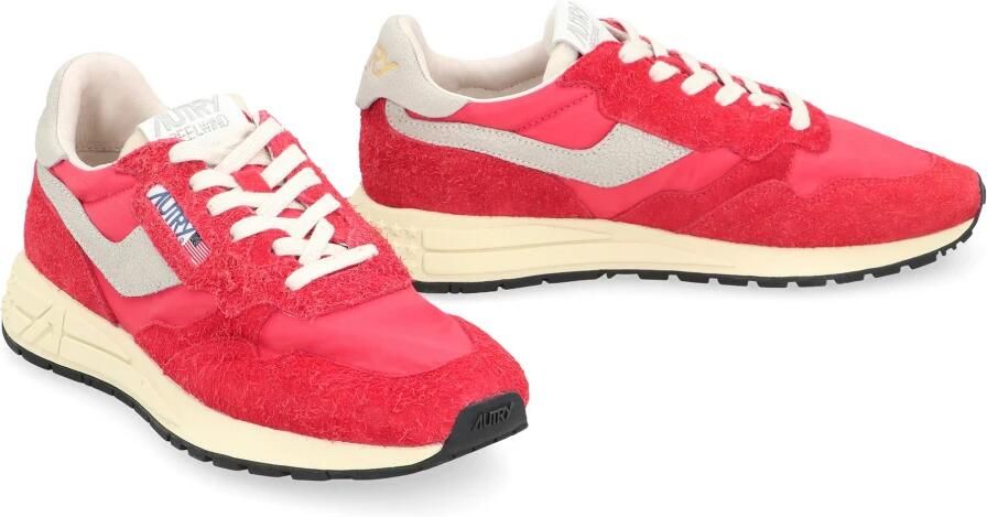 Autry Rode en witte jersey sneakers met suède patches Red Heren - Foto 2