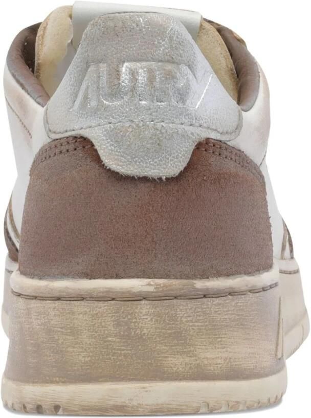 Autry Vintage Leren Sneakers Wit Bruin