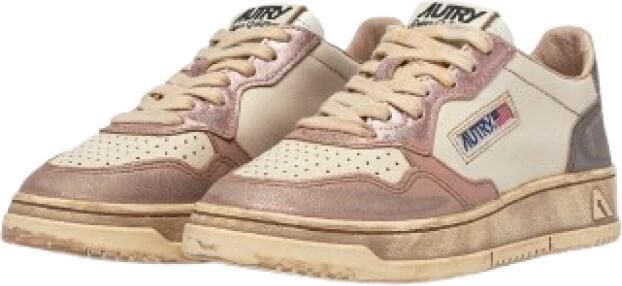 Autry Vintage Wit Roze Leren Sneakers