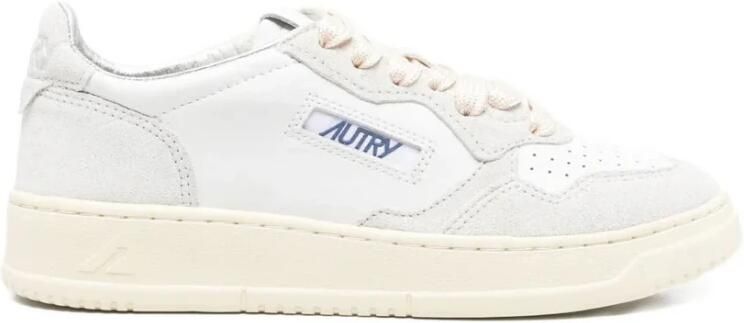 Autry Witte Leren Glitter Sneakers met Logo