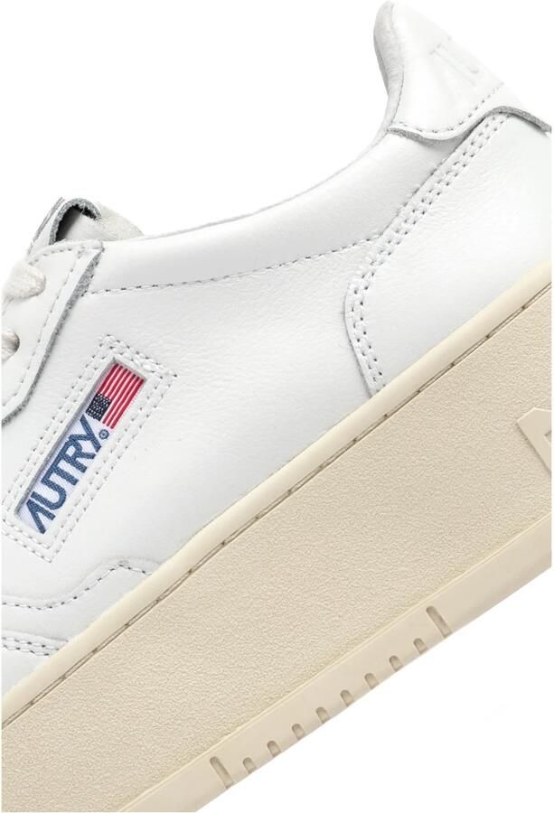 Autry Witte Leren Lage Platform Sneakers