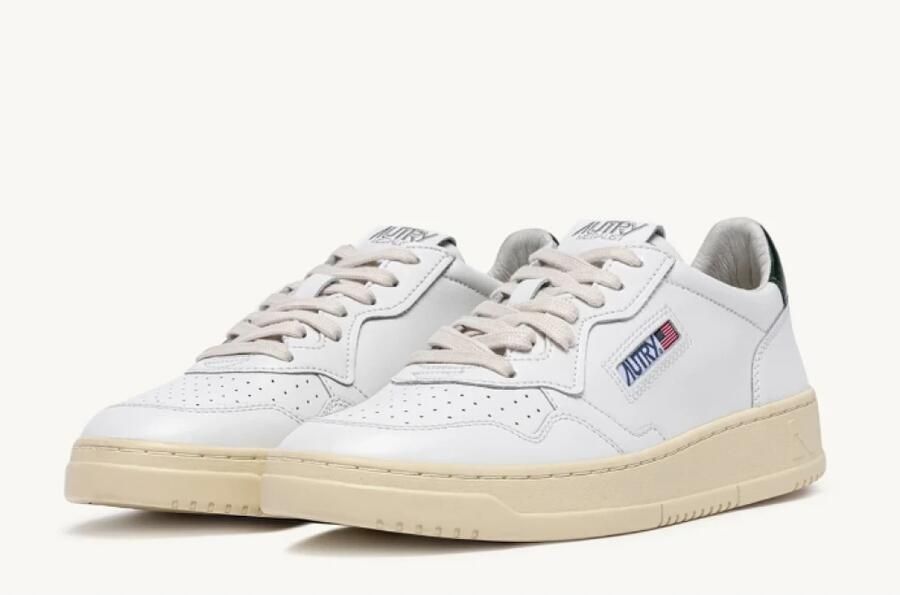 Autry Vintage-geïnspireerde leren sneaker in wit - Foto 2