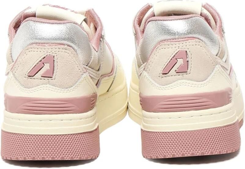 Autry Witte Leren Sneakers Lage Top Vetersluiting