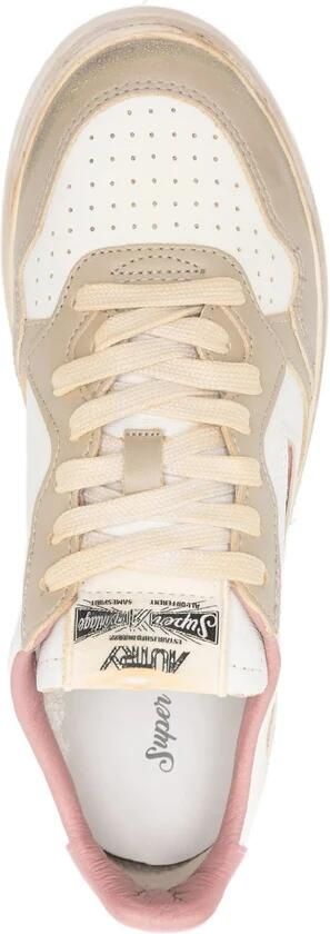 Autry Witte Leren Sneakers met Roze Details