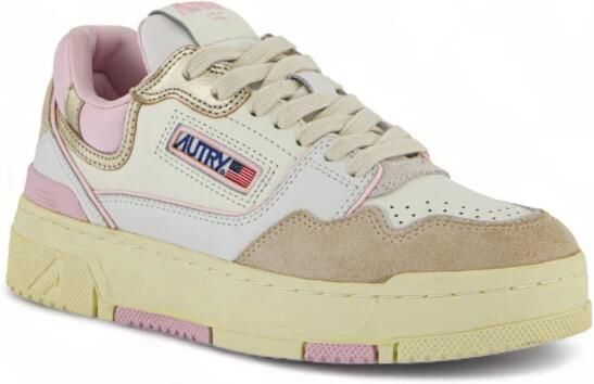 Autry Low-Top Sneakers Multicolor Low Top Sneakers With Logo Patch In Lea in poeder roze - Foto 3