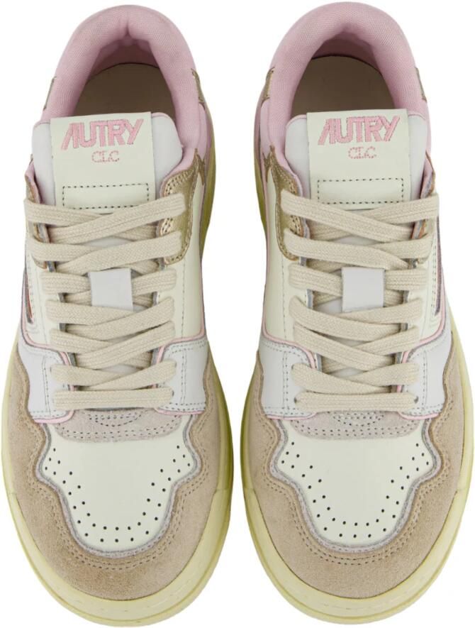 Autry Low-Top Sneakers Multicolor Low Top Sneakers With Logo Patch In Lea in poeder roze - Foto 2