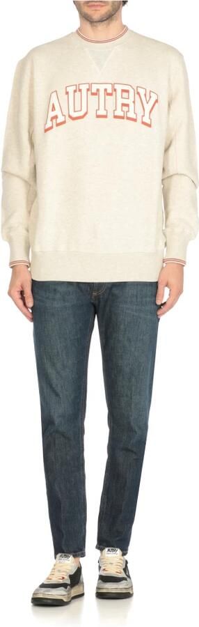 Autry Zwarte Leren Sneakers met Geborduurd Logo