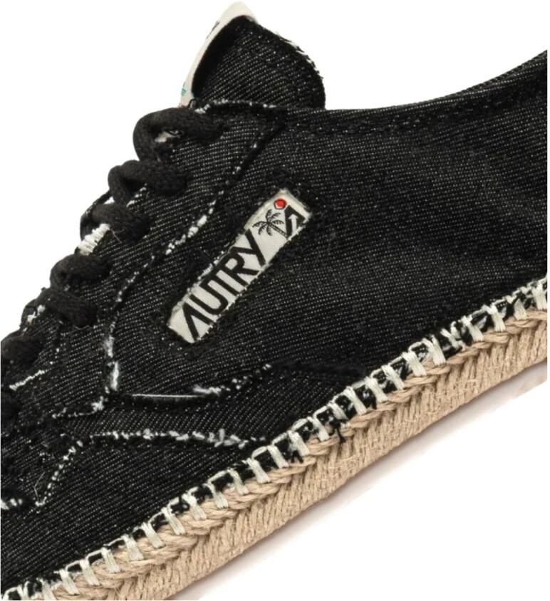 Autry Zwarte Zijde & Nylon Platte Schoenen - Foto 2