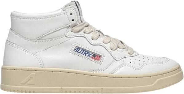 Autry Basketbal-geïnspireerde Mid Sneakers White Heren