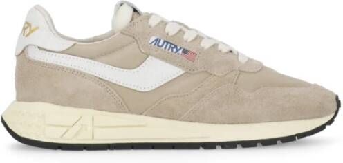 Autry Beige Leren Sneakers met Contrasterende Details Beige Heren