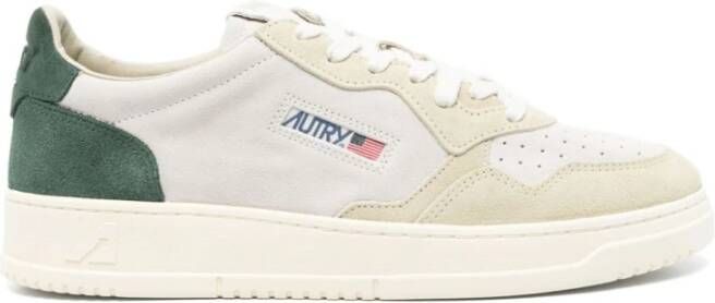 Autry Beige Sneakers Veters Rubberen Zool Beige Heren