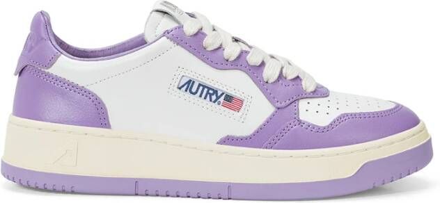 Autry Medalist 01 Lage Sneakers Wit Violet Multicolor Heren