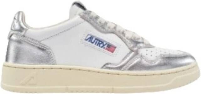 Autry Witte Leren Sneakers met Zilveren Details White