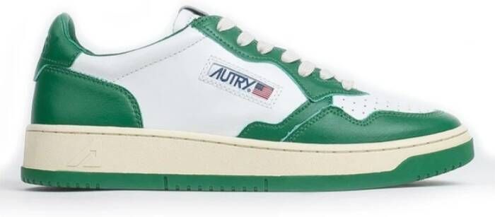 Autry Bicolor Wit en Groene Sneakers Groen Heren