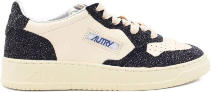 Autry Blauwe Glitter Panel Sneakers