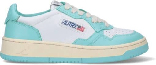 Autry Vintage lage profiel leren sneakers met Amerikaanse vlag detail White Dames