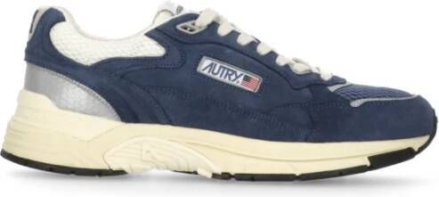 Autry Blauwe Leren Sneakers met Logodetail