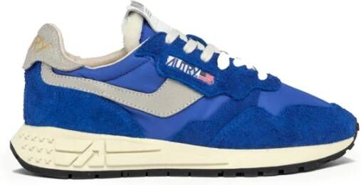 Autry Blauwe Nylon Sneakers met Suède Inzetstukken Blue Heren