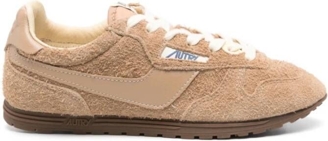 Autry Bruine Stijlvolle Sneakers met Windspin Sluiting