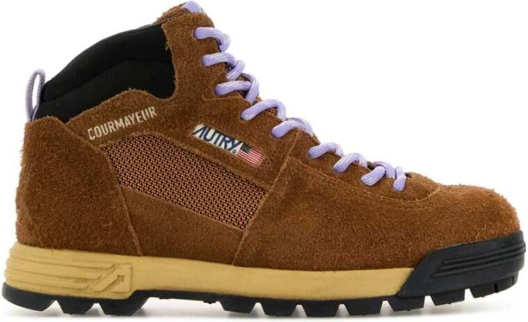 Autry Bruine Suède Stijlvolle Sneakers Brown Dames