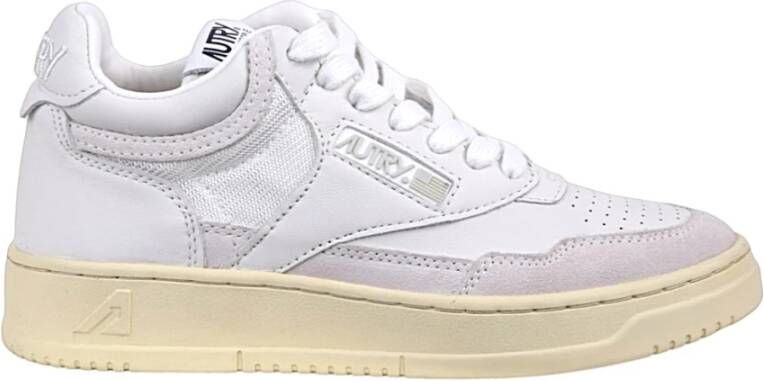 Autry Open Mid sneaker van leer met suède details