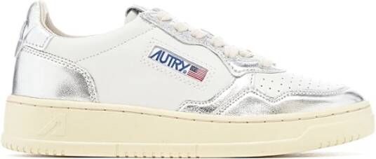 Autry Witte Leren Sneakers met Zilveren Details White Dames