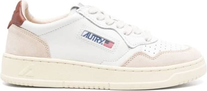 Autry Witte leren sneakers met suède details - Foto 3
