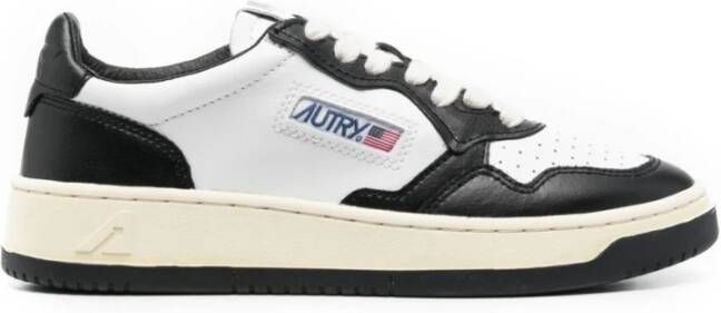 Autry Witte Leren Sneakers met Zwart Paneel White Dames