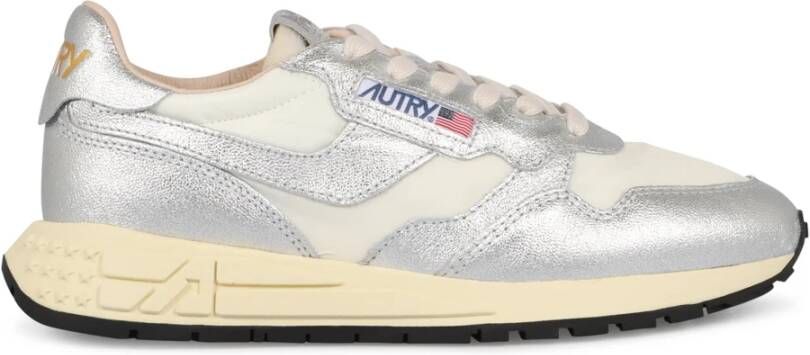 Autry Contrasterende Leren Lage Sneakers