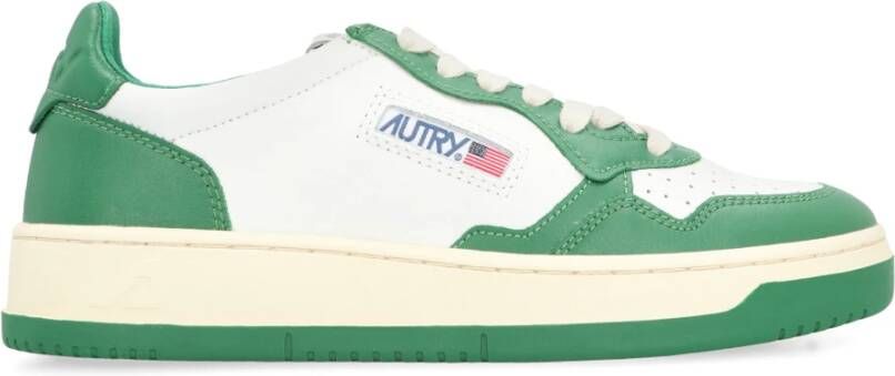 Autry Witte Groene Leren Sneakers met Geperforeerde Neus Green Heren - Foto 8