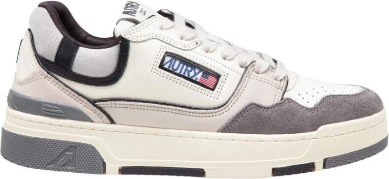 Autry Crème zwarte suède lage sneakers Black Heren