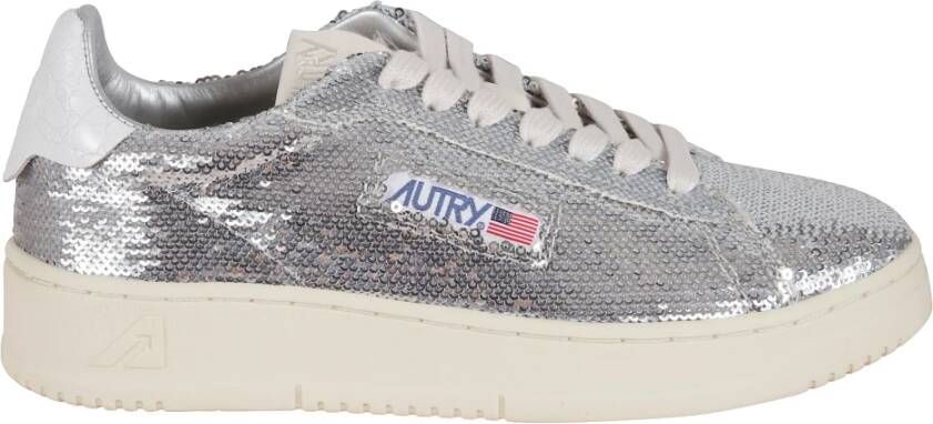 Autry Grijze Fonkelende Sneakers