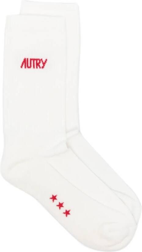 Autry Geborduurde Logo Sokken met Geribbelde Boorden