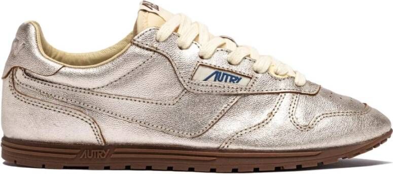 Autry Gouden Metallic Retro Sneaker