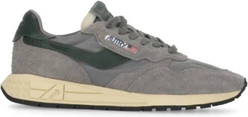 Autry Grijze Leren Sneakers met Logo Detail