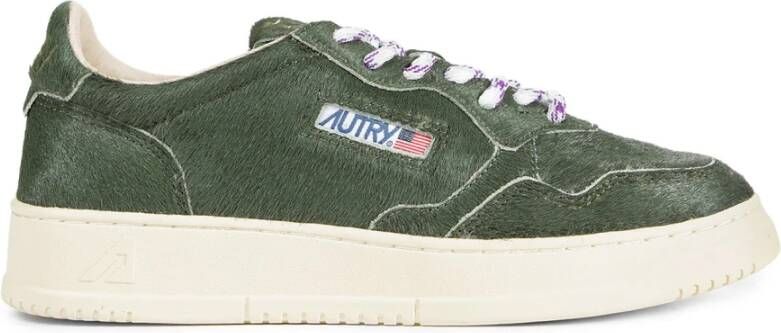 Autry Groene Kalfshaar Vetersluiting Sneakers