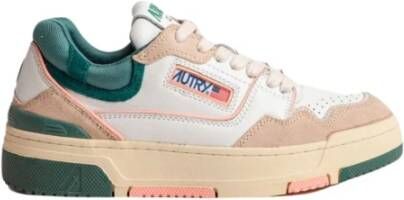 Autry Lage Sneaker Wit Grijs Roze met Logo Applicatie Meerkleurig Dames