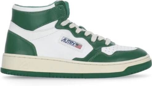 Autry Groene Leren Hoge Top Sneakers Green Dames