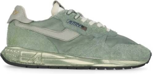 Autry Groene Leren Sneakers met Logo Detail