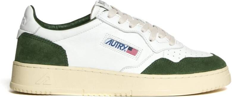 Autry Vintage Medalist Leren Sneakers Groen Wit White Dames