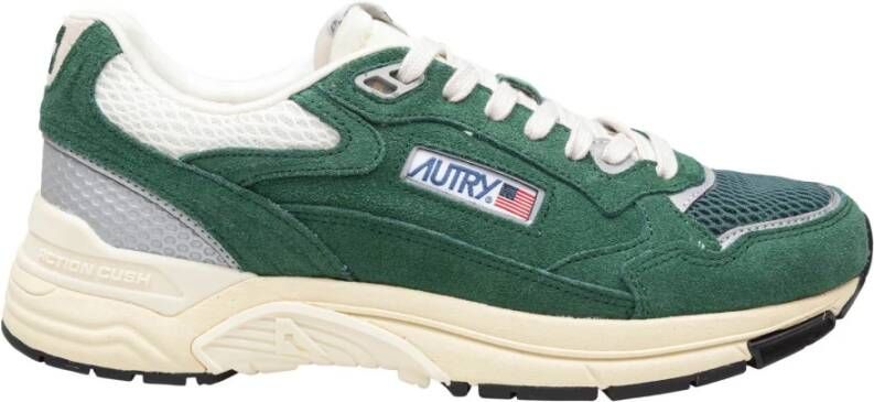 Autry Groene Suède en Mesh Sneakers