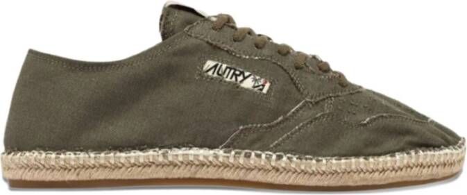 Autry Groene Zijde & Nylon Platte Schoenen
