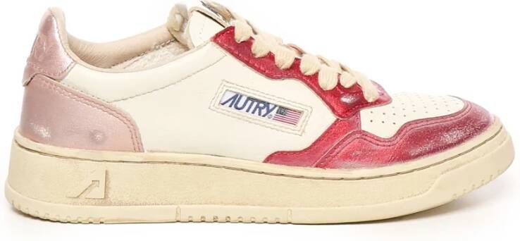 Autry Handgemaakte Leren Sneakers in Wit Multicolor Dames