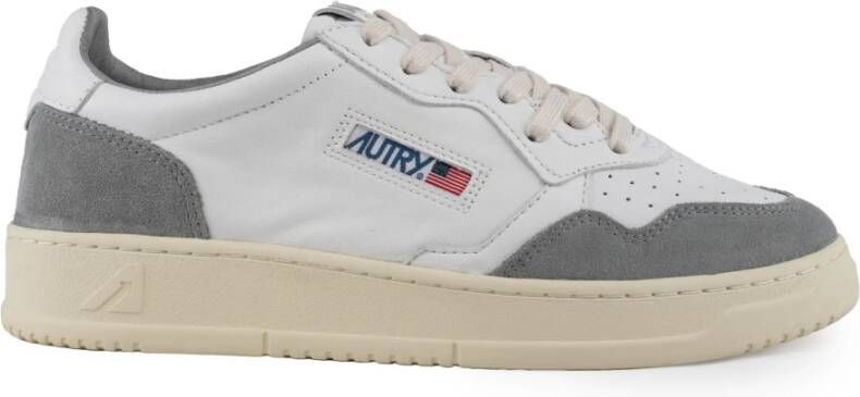 Autry Heren Wit Grijs Leren Sneakers White Heren