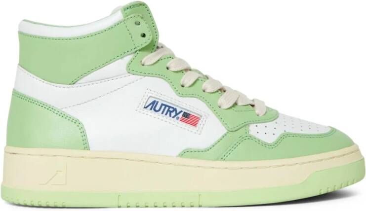 Autry Hoge Leren Sneakers Green Heren
