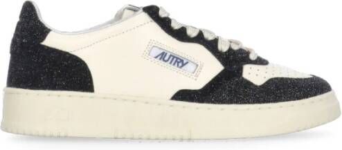 Autry Ivoor Leren Sneakers met Glitterdetails