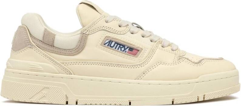 Autry Ivoor Leren Sneakers voor Vrouwen