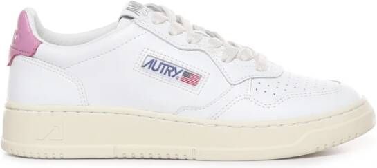 Autry Witte Mauve Lage Sneaker met Leren Tong White Dames