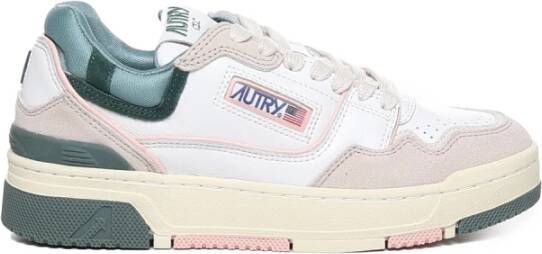Autry Lage Sneaker Wit Grijs Roze met Logo Applicatie Meerkleurig Dames
